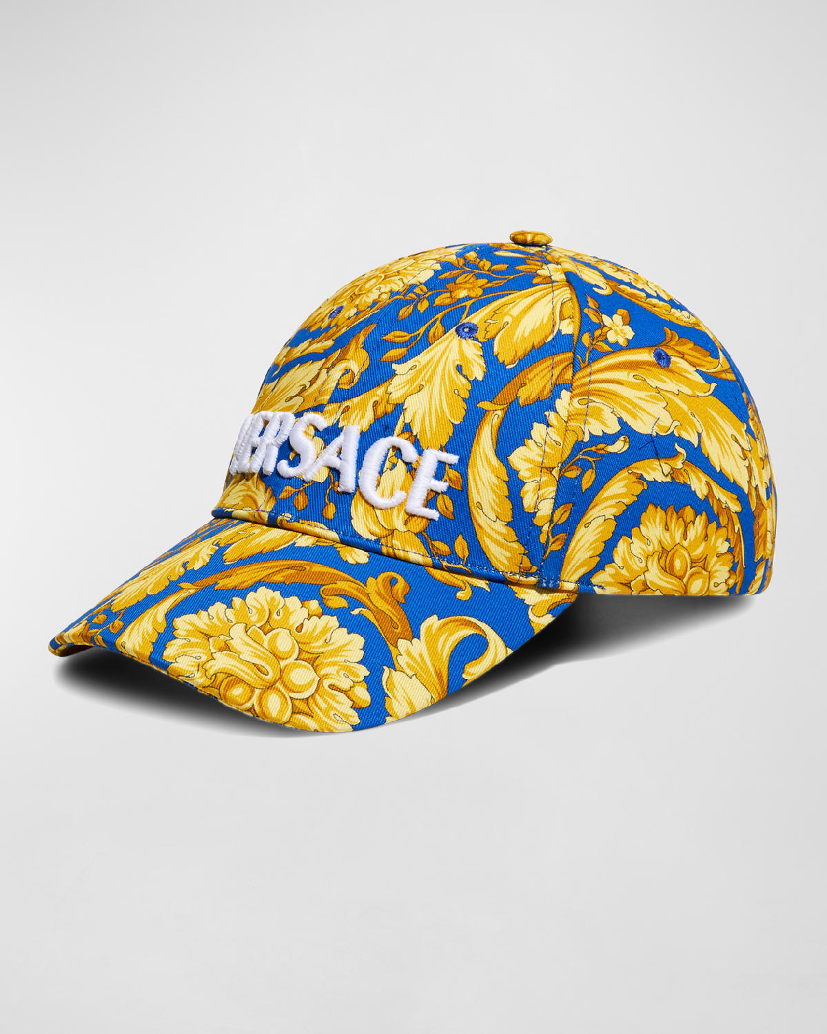 Versace Men's Barocco Baseball Cap In Sapphiregold