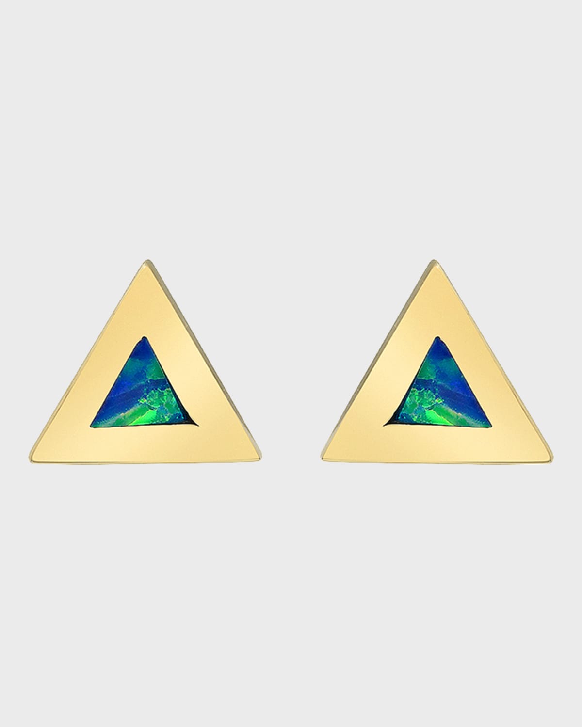 Jennifer Meyer Mini Inlay Triangle Stud Earrings In Opal