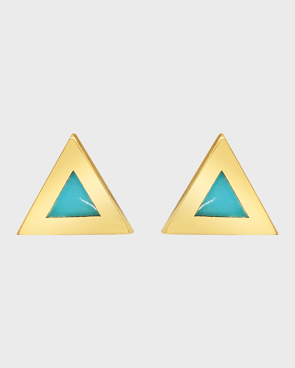 JENNIFER MEYER MINI INLAY TRIANGLE STUD EARRINGS,PROD241810233