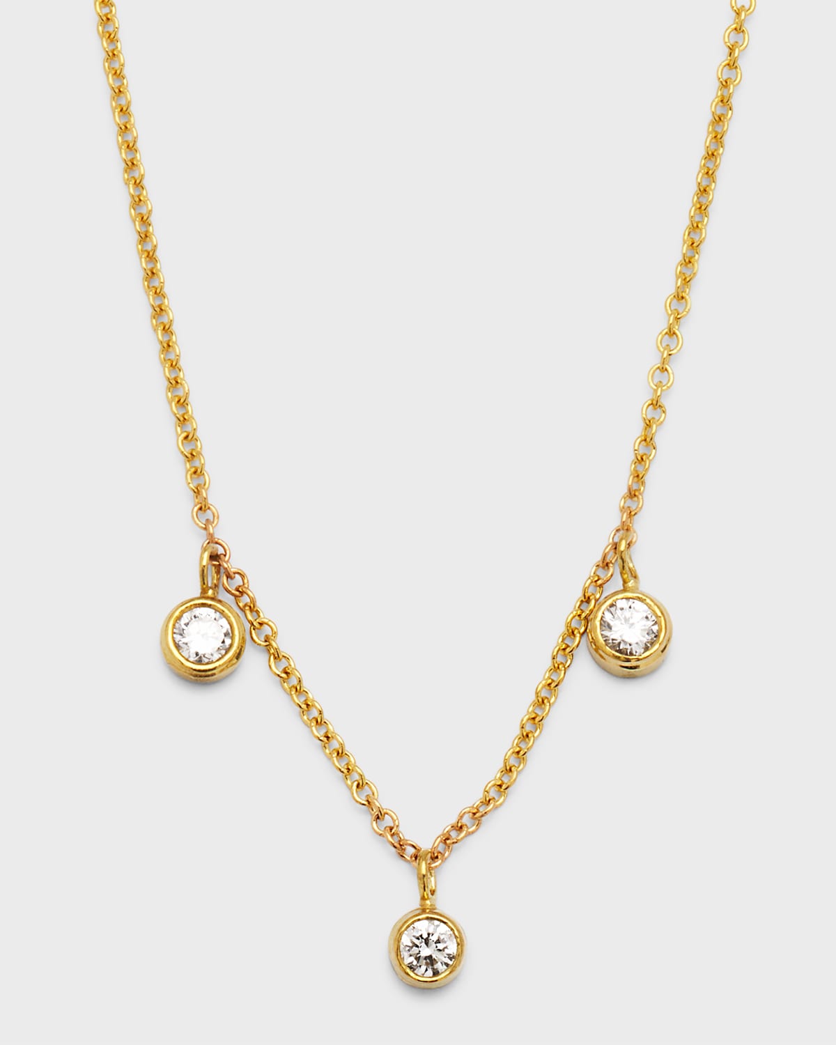 Mini 3-Bezel Dangle Necklace