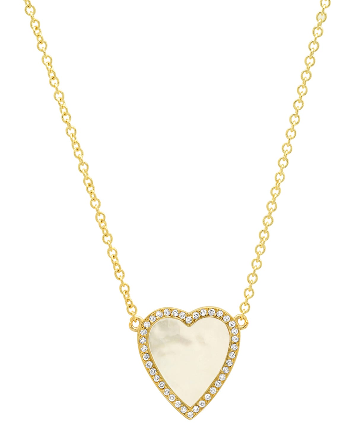 Mini Inlay Heart Necklace with Diamonds