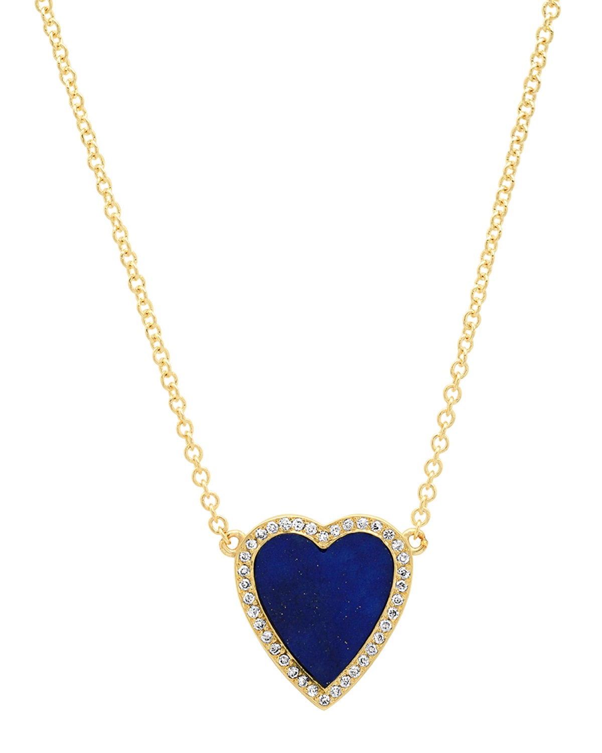 Mini Inlay Heart Necklace with Diamonds