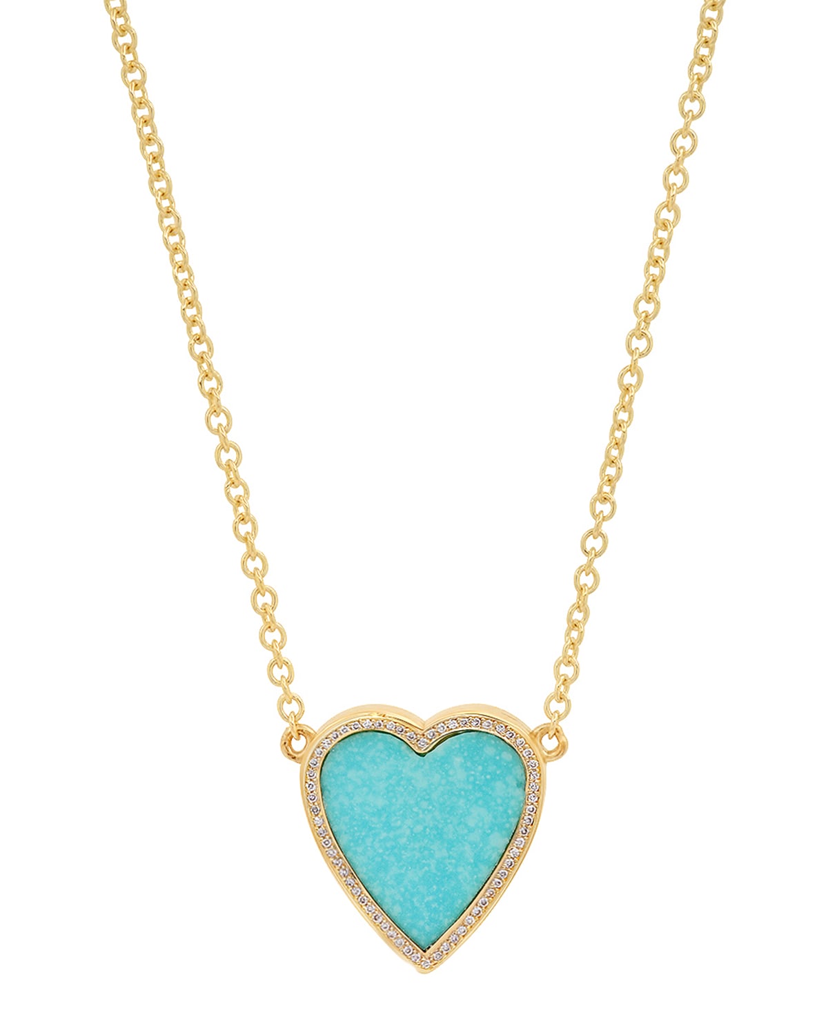 Jennifer Meyer Mini Inlay Heart Necklace with Diamonds