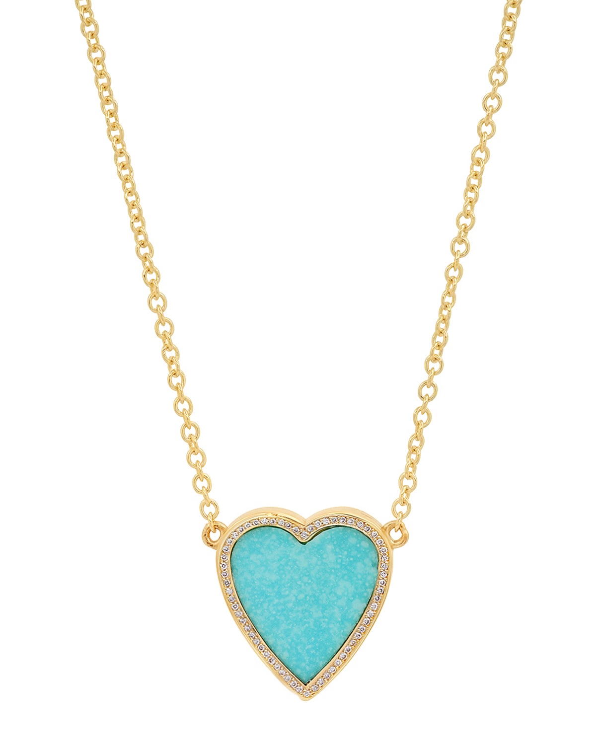 Mini Inlay Heart Necklace with Diamonds