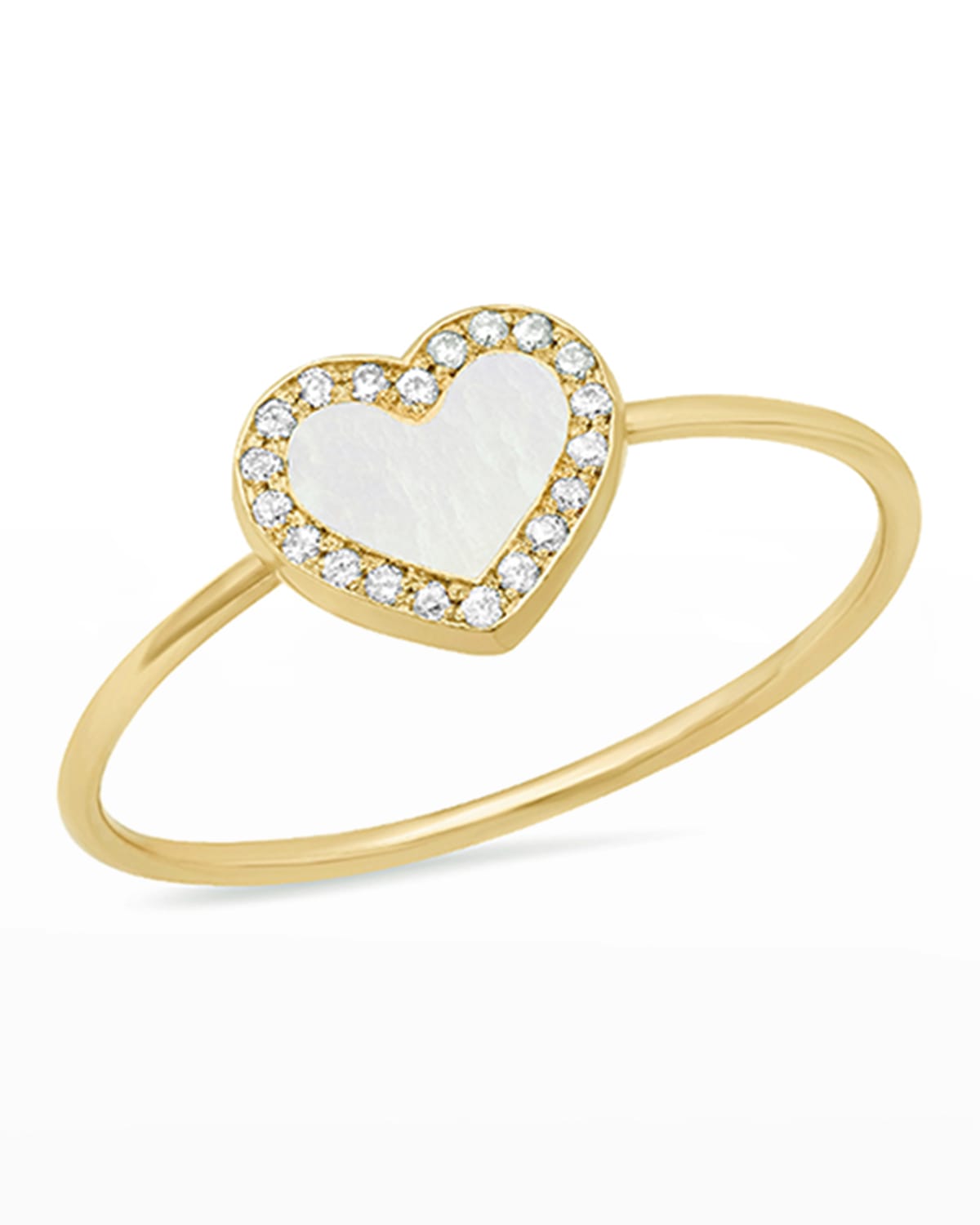 Jennifer Meyer 18k Gold Diamond Heart Ring, Size 6.5