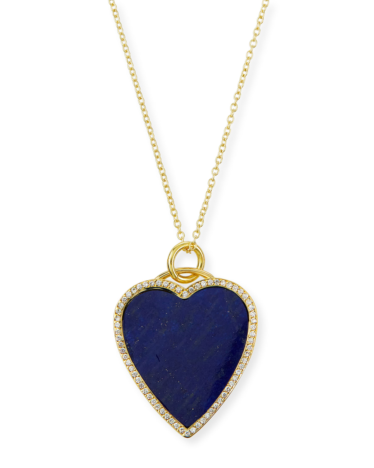 18k Inlay Heart Necklace with Diamonds