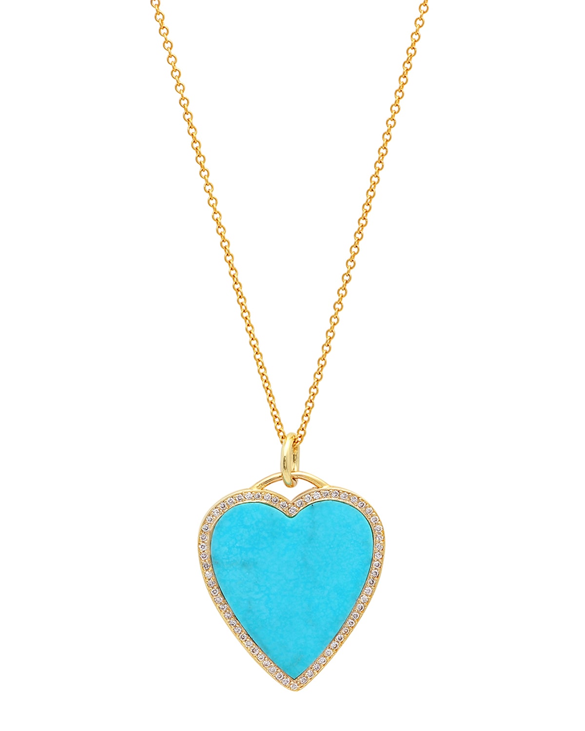 Jennifer Meyer 18k Inlay Heart Necklace with Diamonds