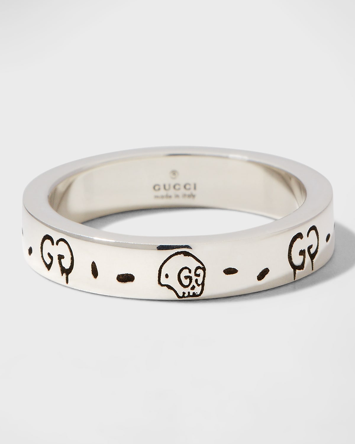 Gucci Ghost 4mm Sterling Silver Ring