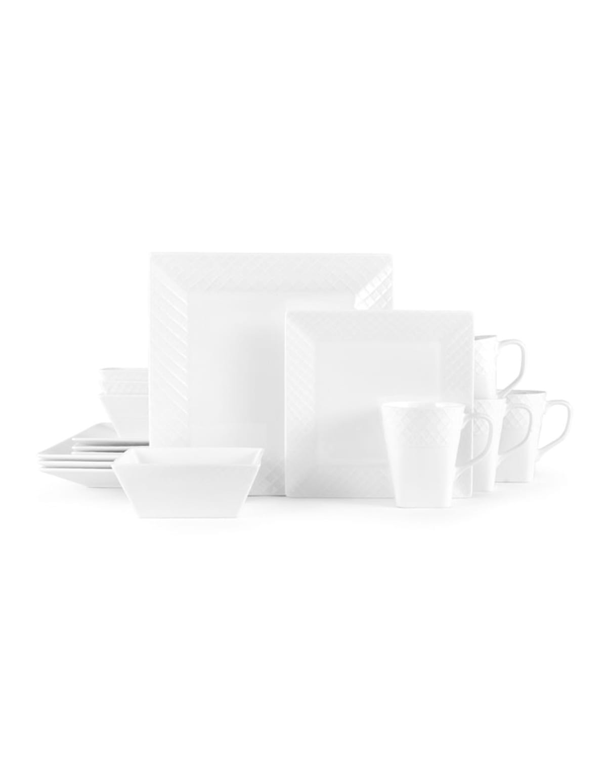 Shop Mikasa 16-piece Trellis Square Dinnerware Set In White