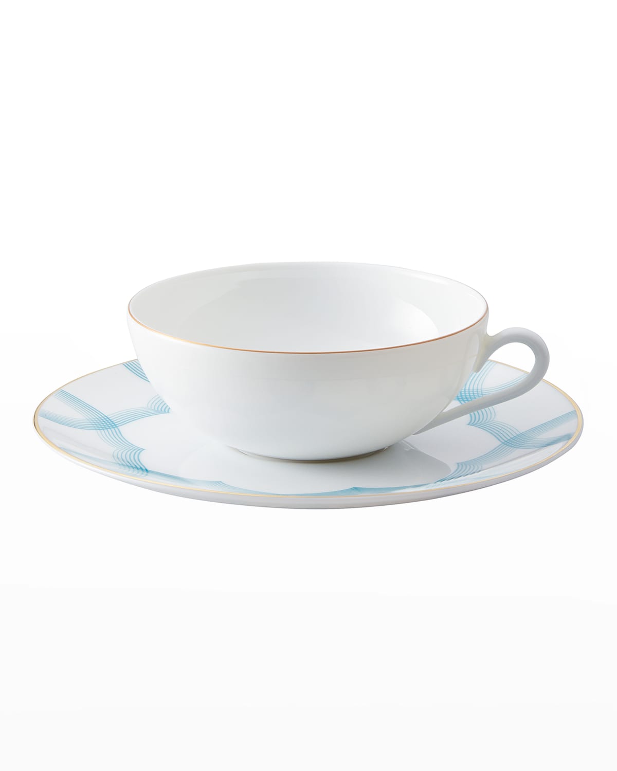Shop Raynaud Aura Azure Tea Cup & Saucer Set In Sky Blue