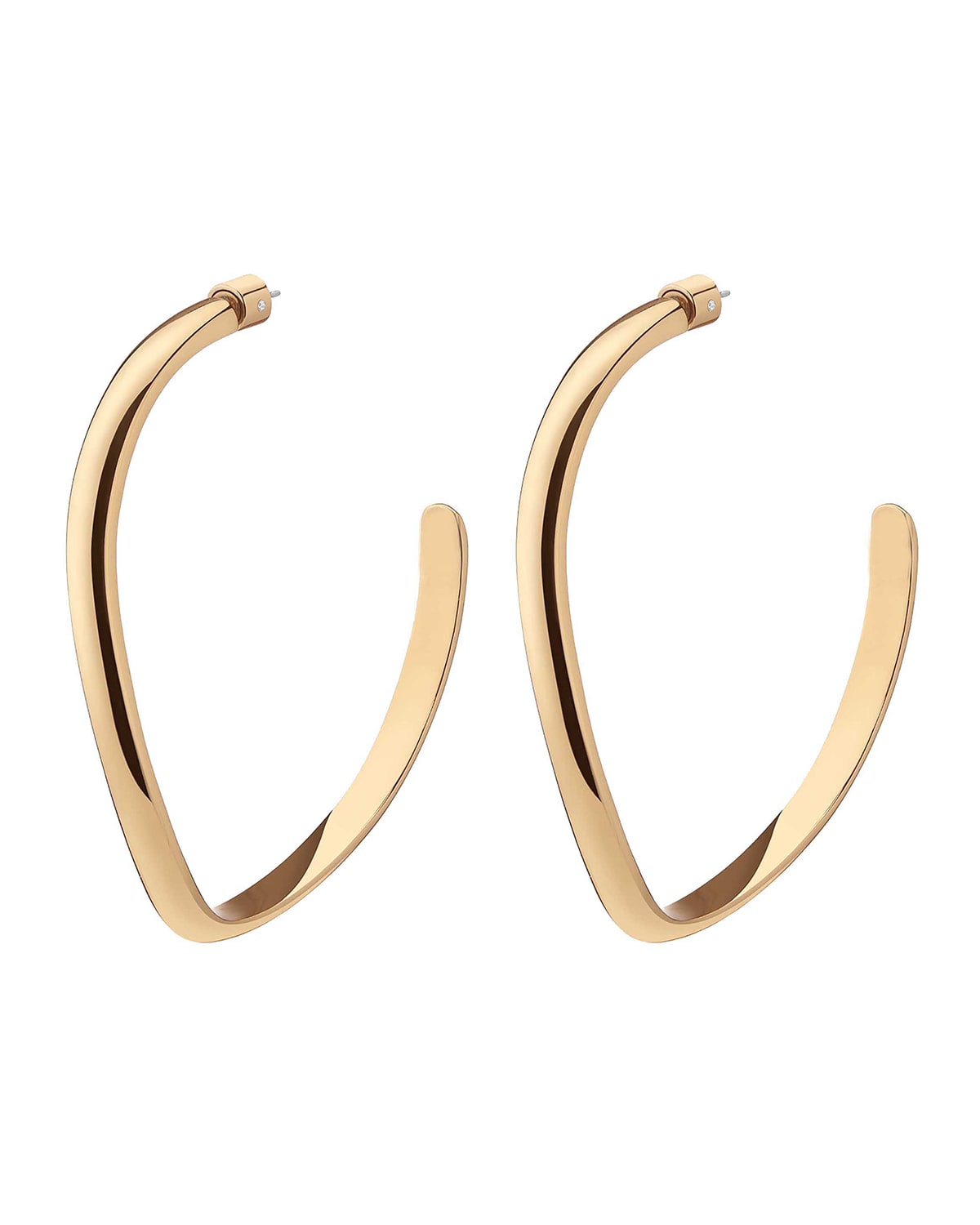 Demarson Medium Calypso Curve Hoop Earrings, Gold