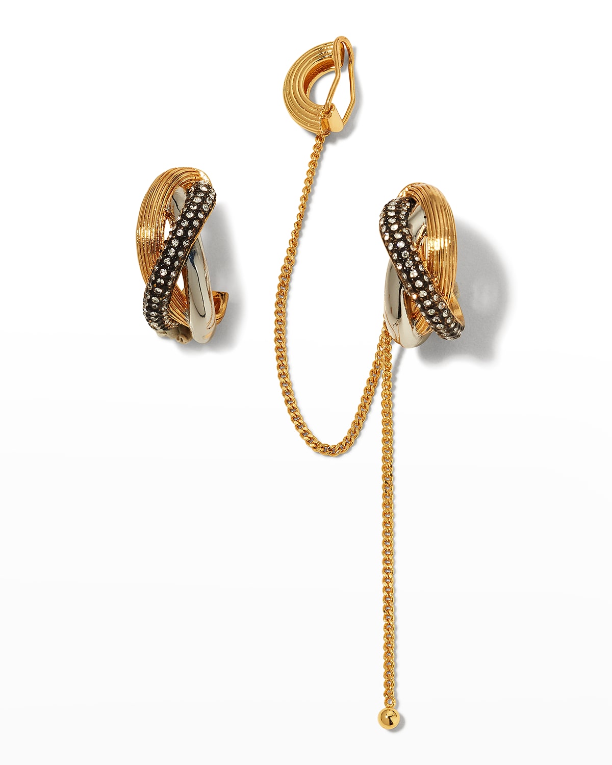 DEMARSON Greta Tri-Tone Mismatch Earrings