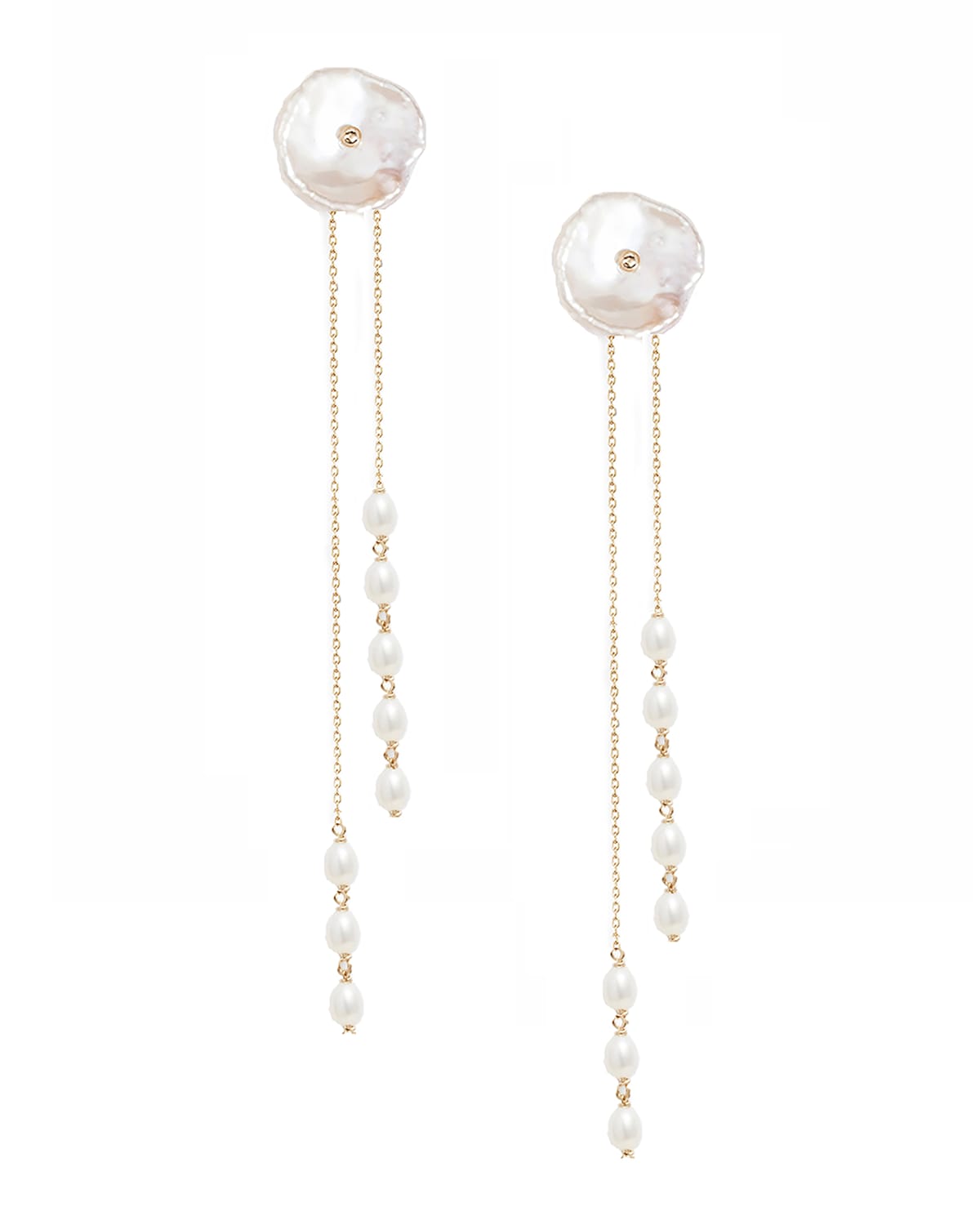 Poppy Finch Petal Pearl Earrings With Keshi Pearl Jackets