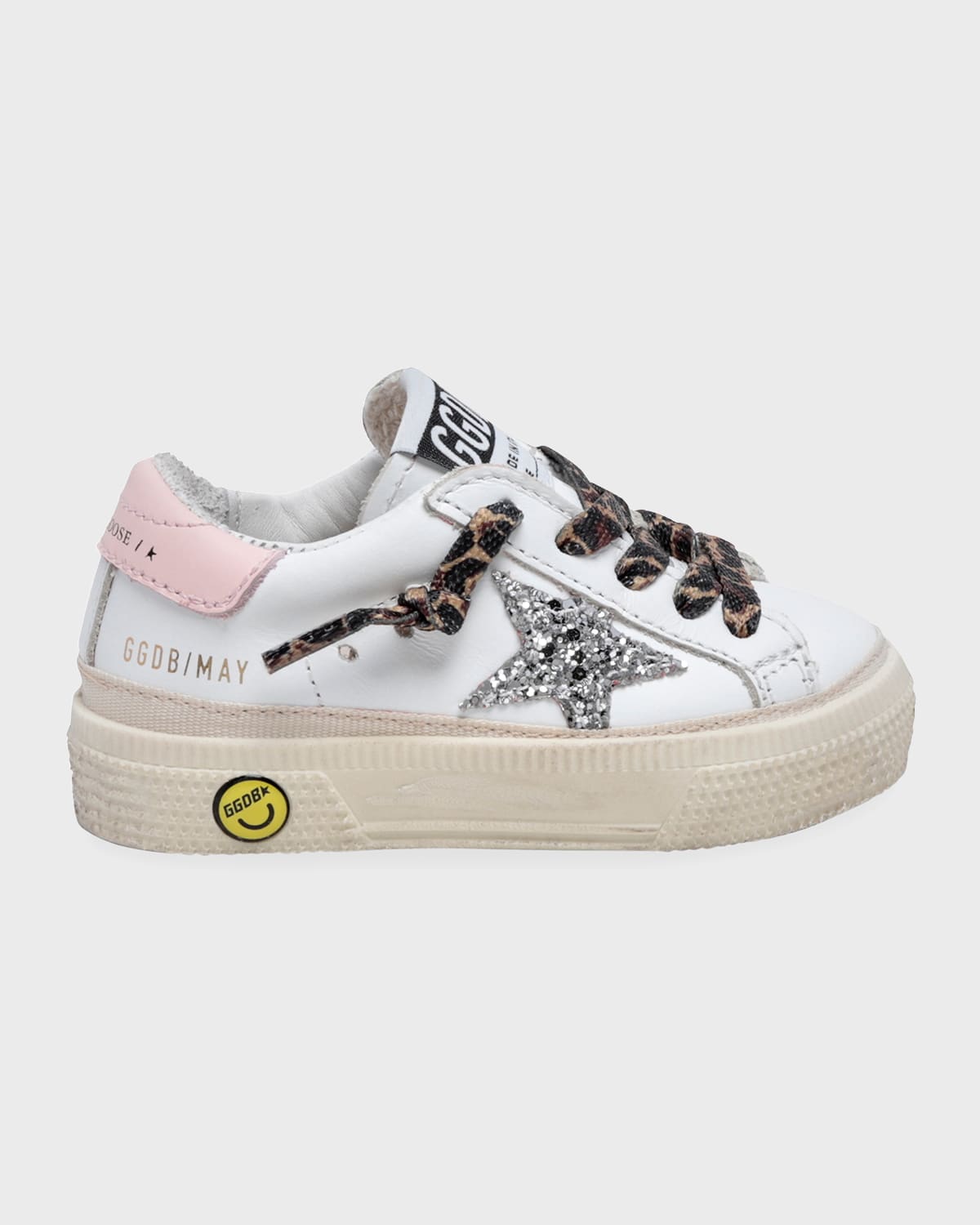 Girl's May Glitter Leopard-Print Low-Top Sneakers, Kids