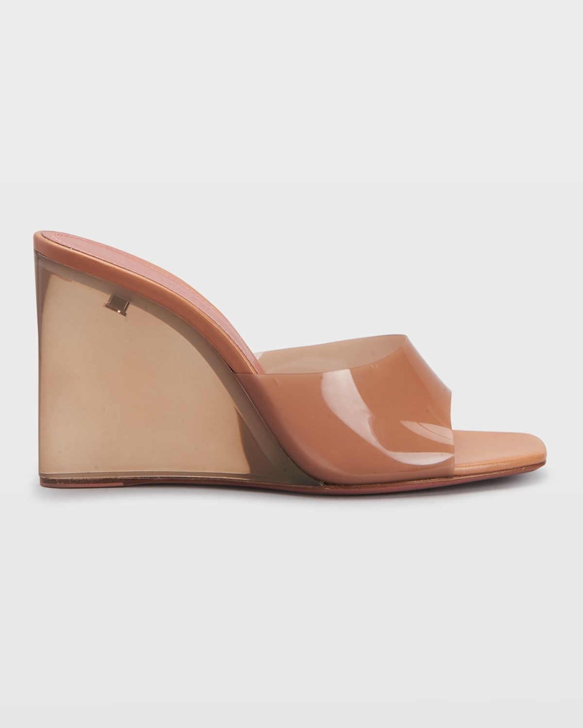 Amina Muaddi Lupita Glass-Wedge Slide Sandals