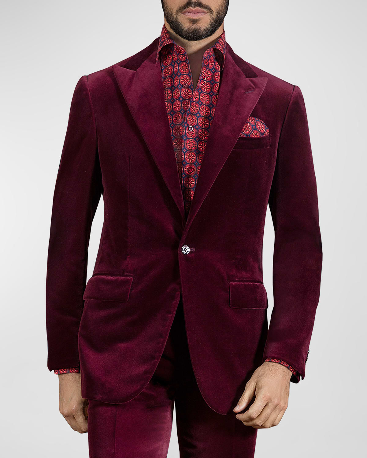 Men's Velvet 2-Button Sport Coat
