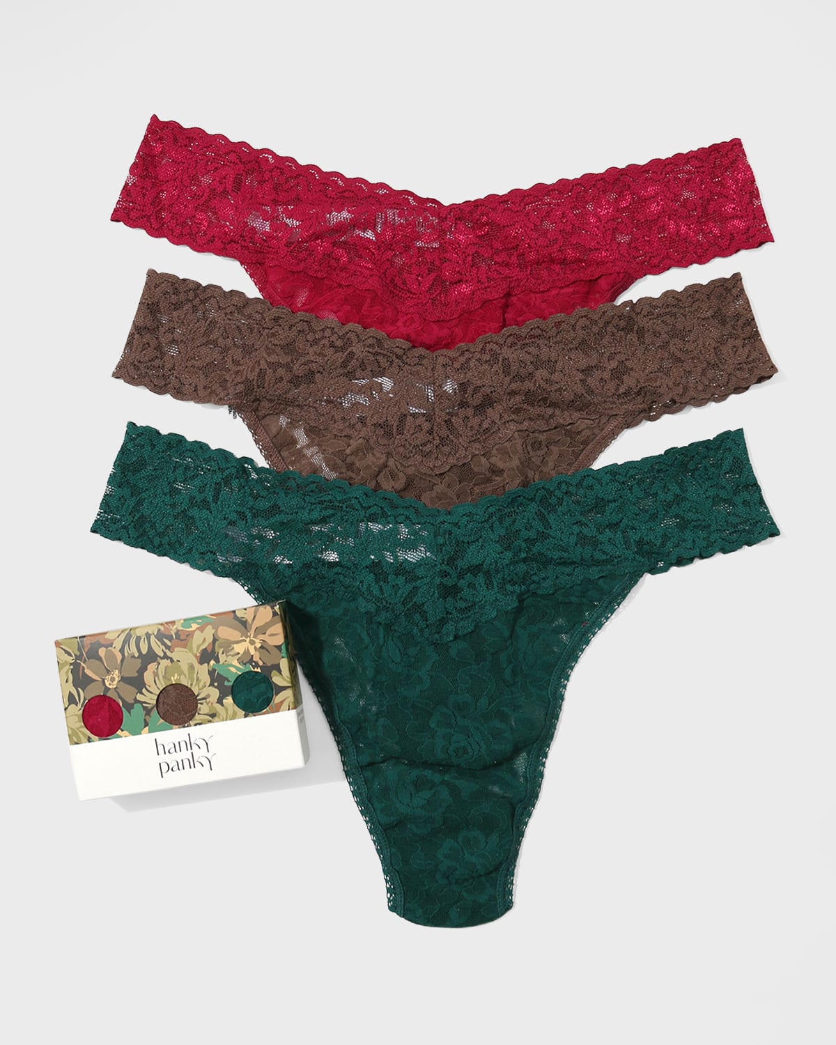 3-Pack Original-Rise Multicolor Lace Thongs