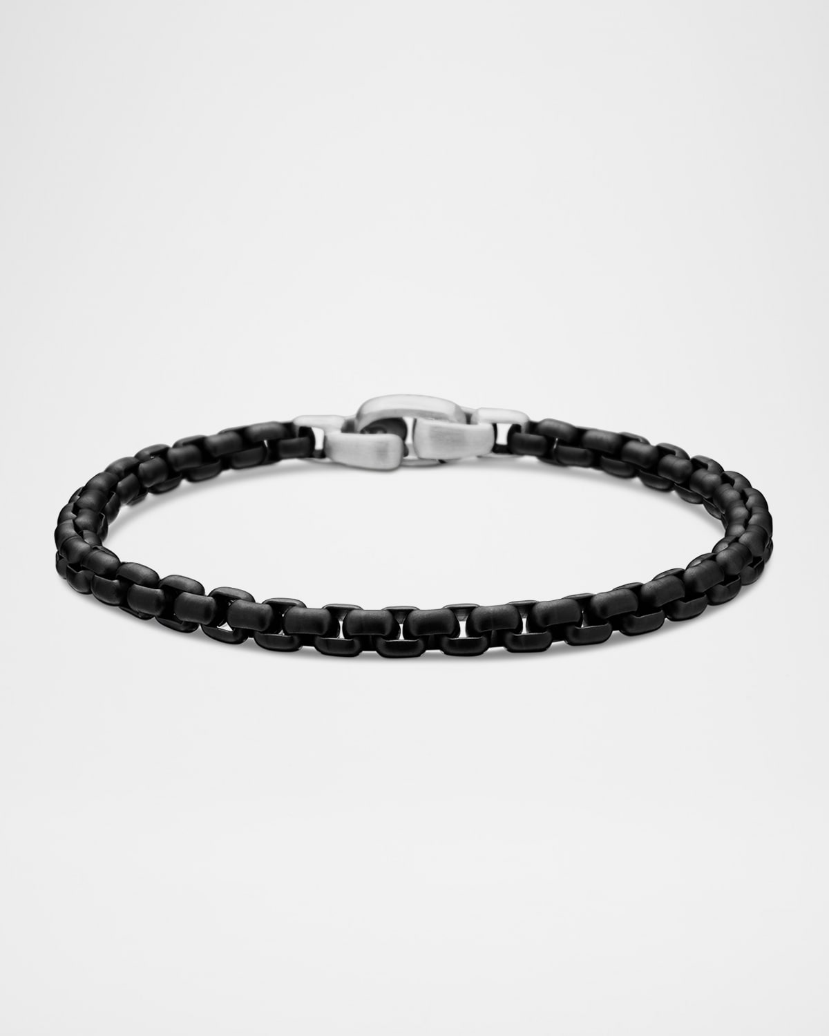 Men's Box Chain Bracelet in Darkened Silver, 5mm