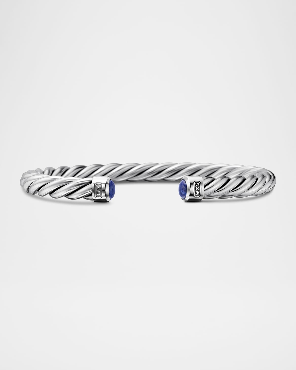 6mm Men's Cable Cuff Bracelet in Silver