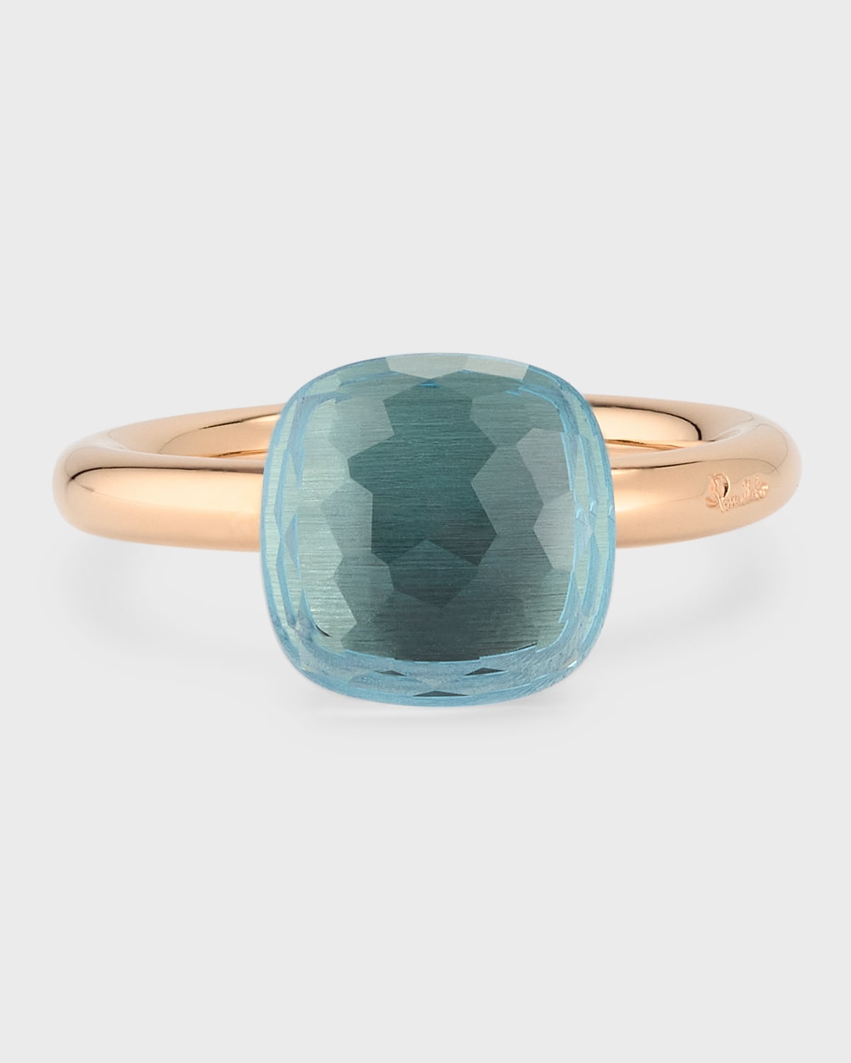 pomellato nudo rose gold & blue topaz ring