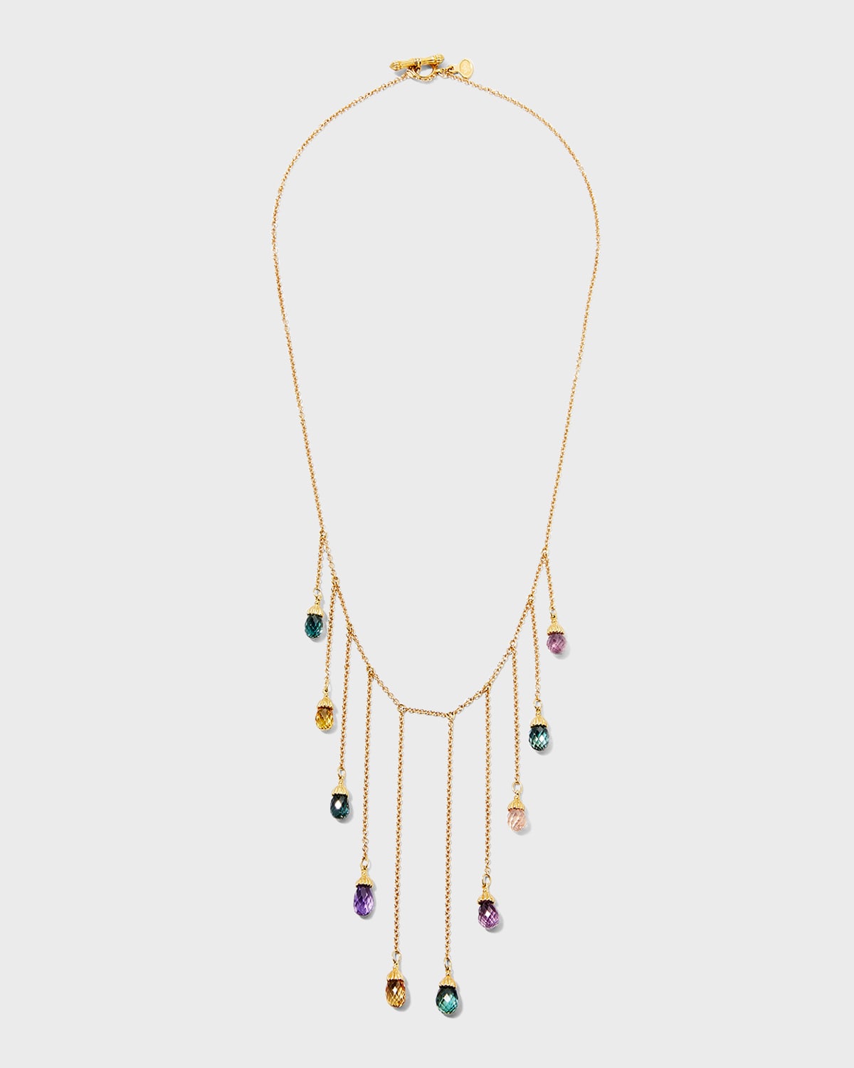 Multicolor Sapphire Briolette Necklace