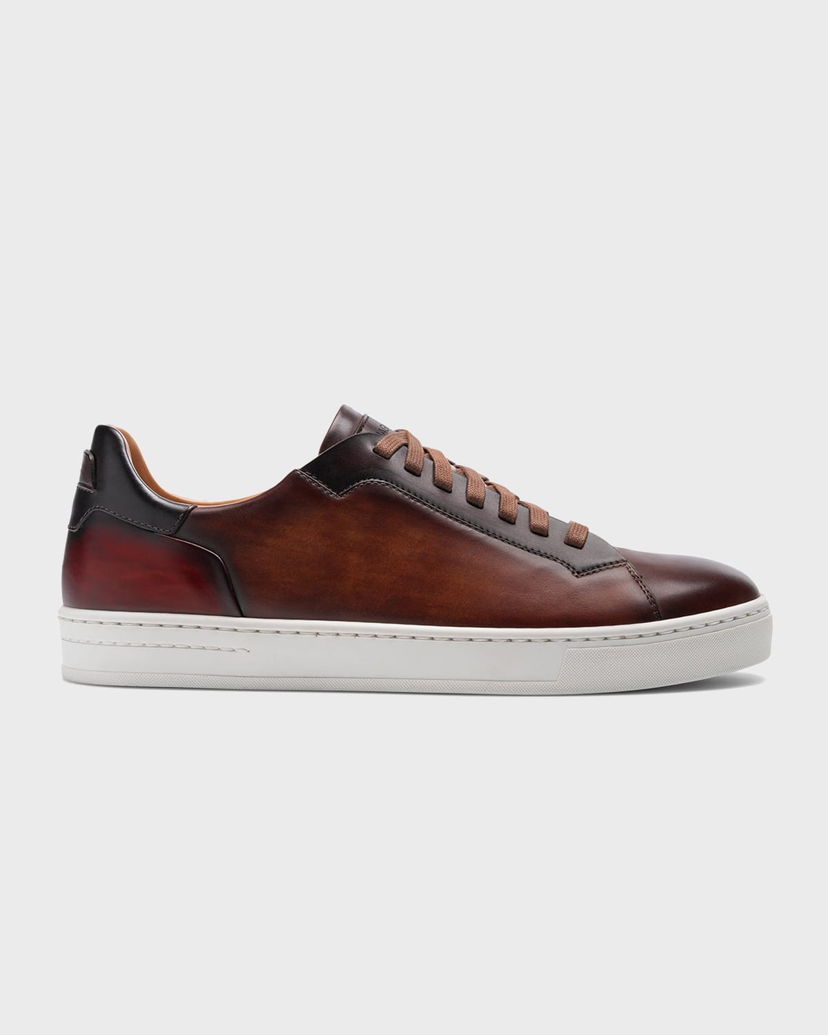 Men's Amadeo Burnished Leather Low-Top Sneakers