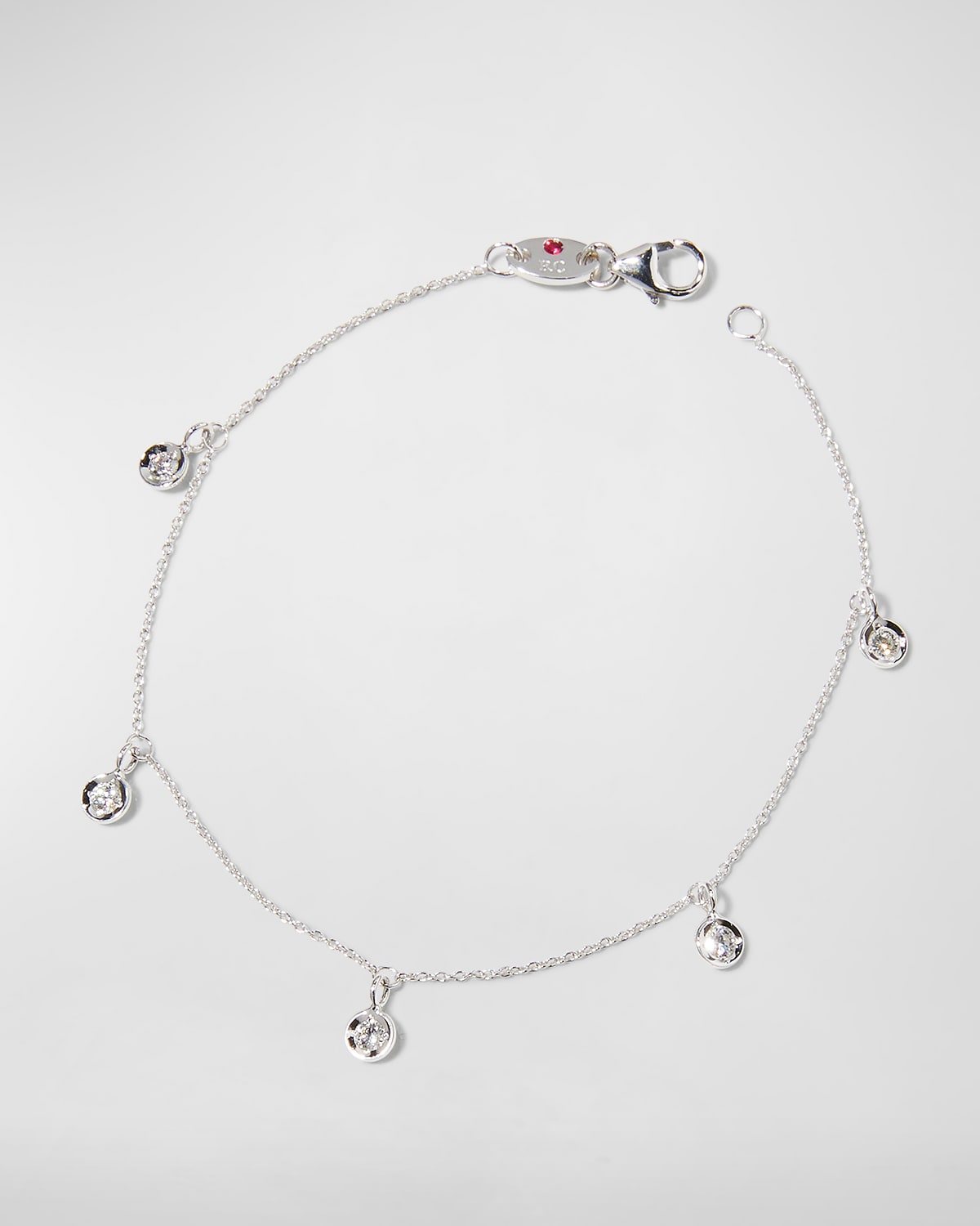 5 Diamond Dangle Station Bracelet