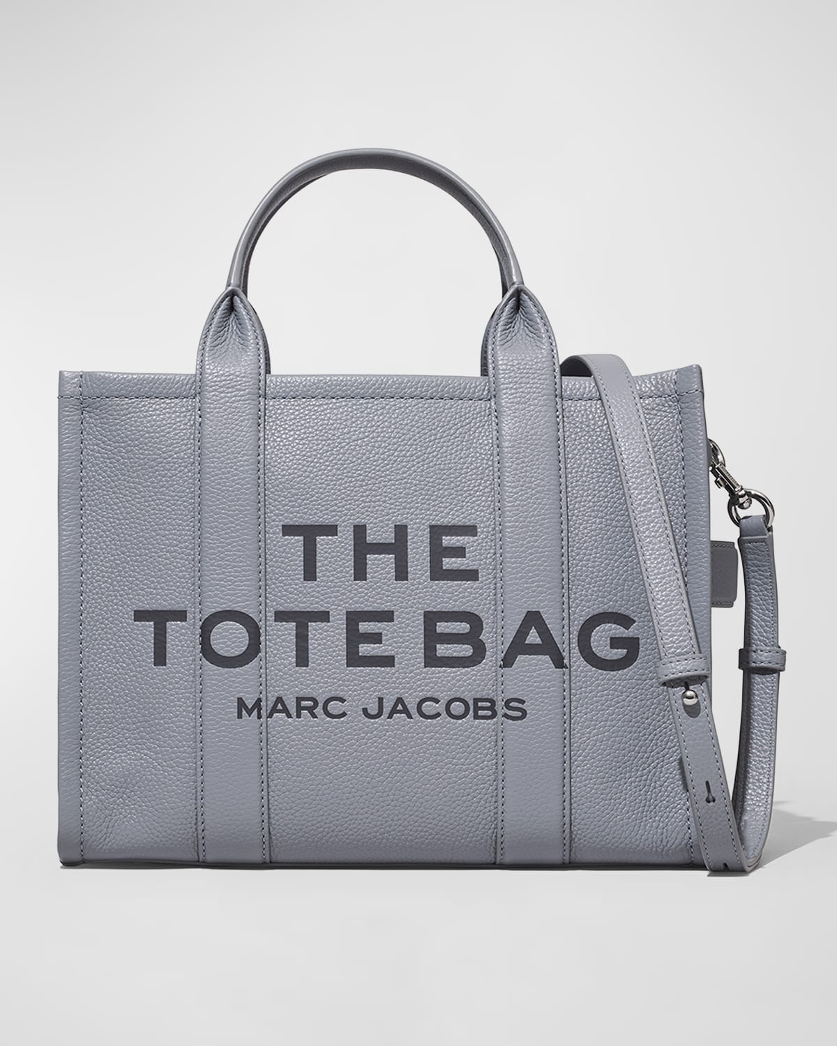 Marc Jacobs The Leather Medium Tote Bag In Wolf Grey