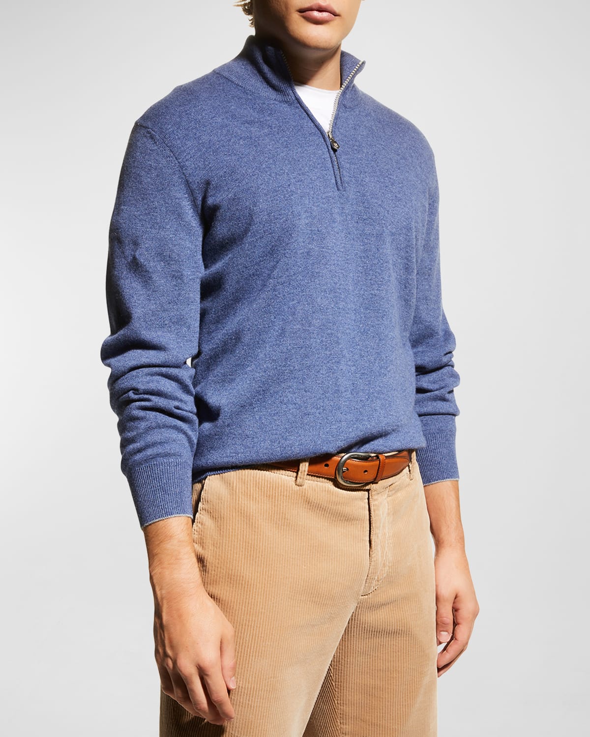 Brunello Cucinelli Men's Cashmere 1/4-Zip Sweater