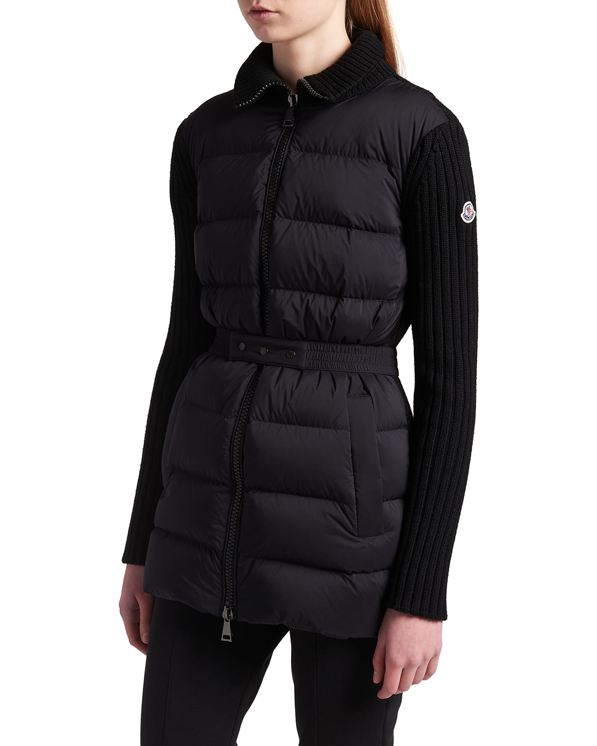 Moncler Down-Fill and Knit Combo Cardigan