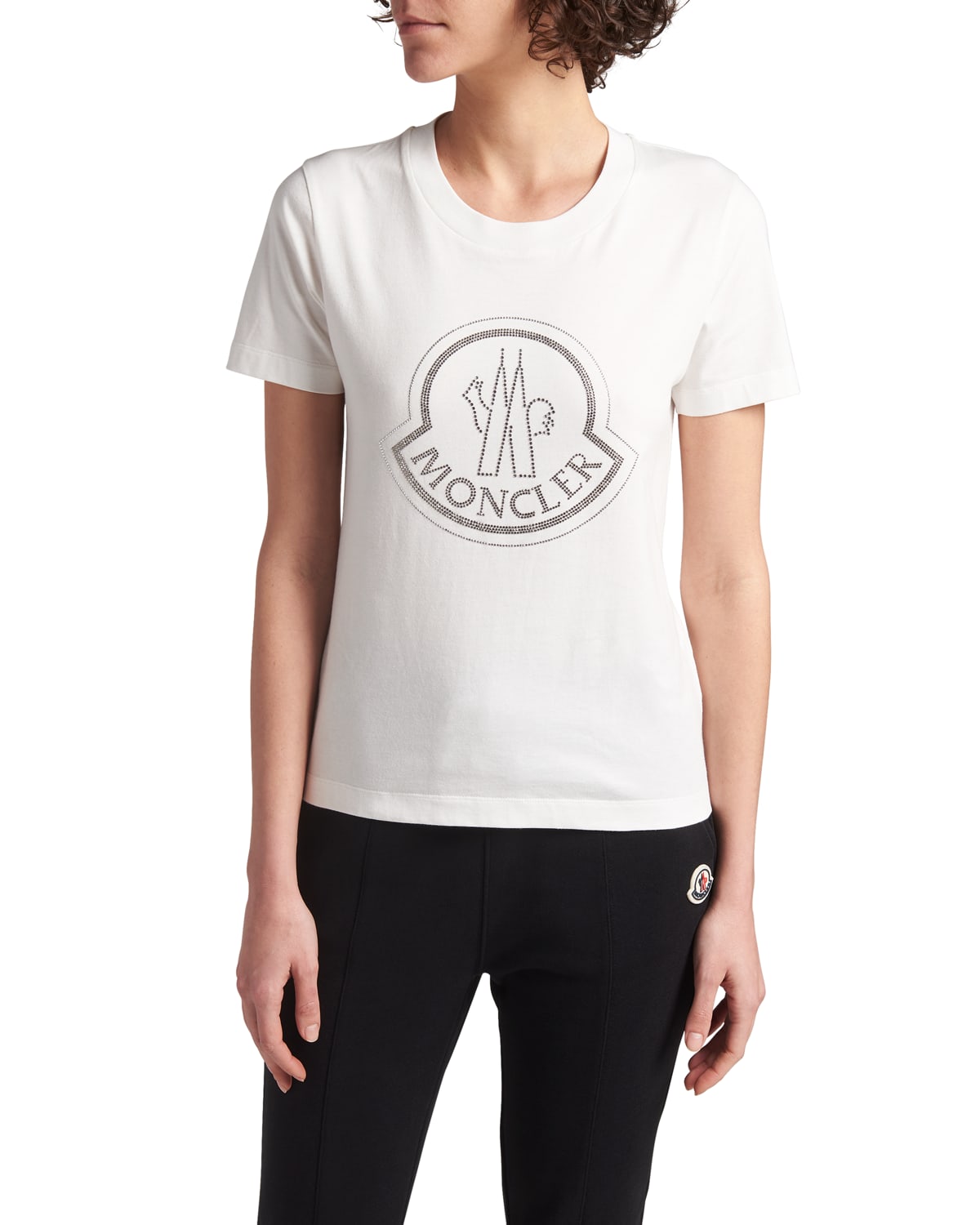 Moncler Embellished Logo Cotton T-Shirt