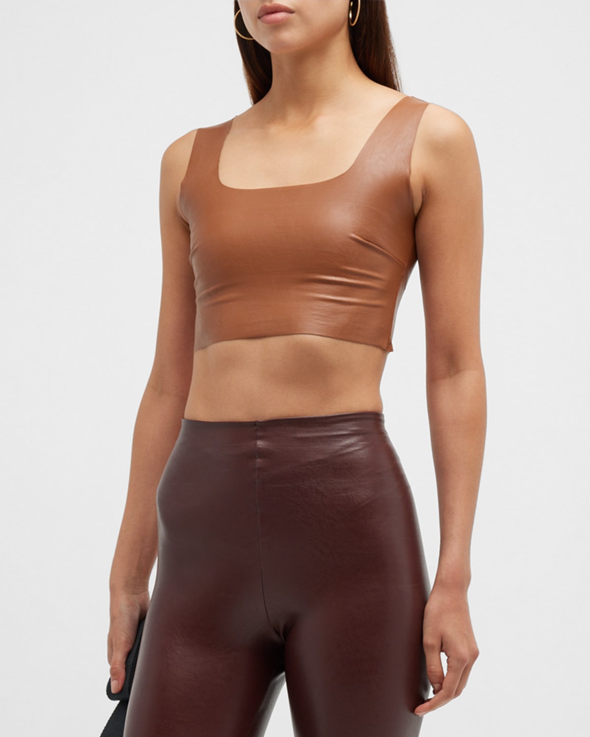 Faux-Leather Crop Top