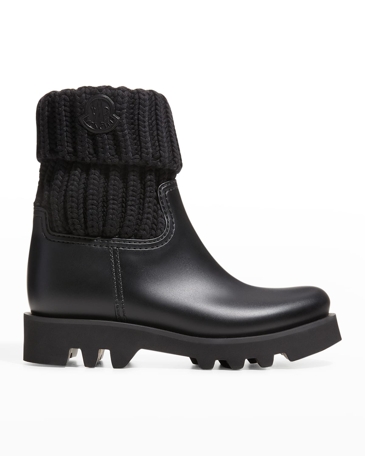 Moncler Ginette Rubber Ankle Boots In Black | ModeSens