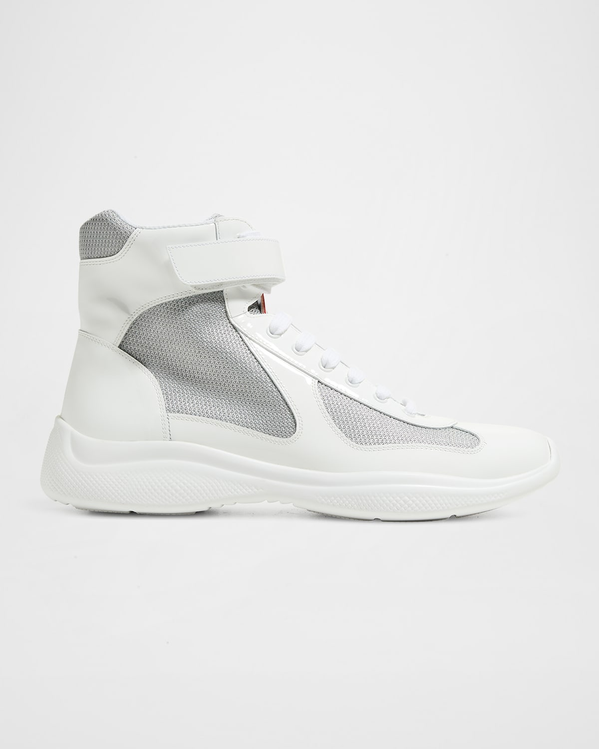 Prada Men s America s Cup Patent Leather High Top Sneakers Smart Closet