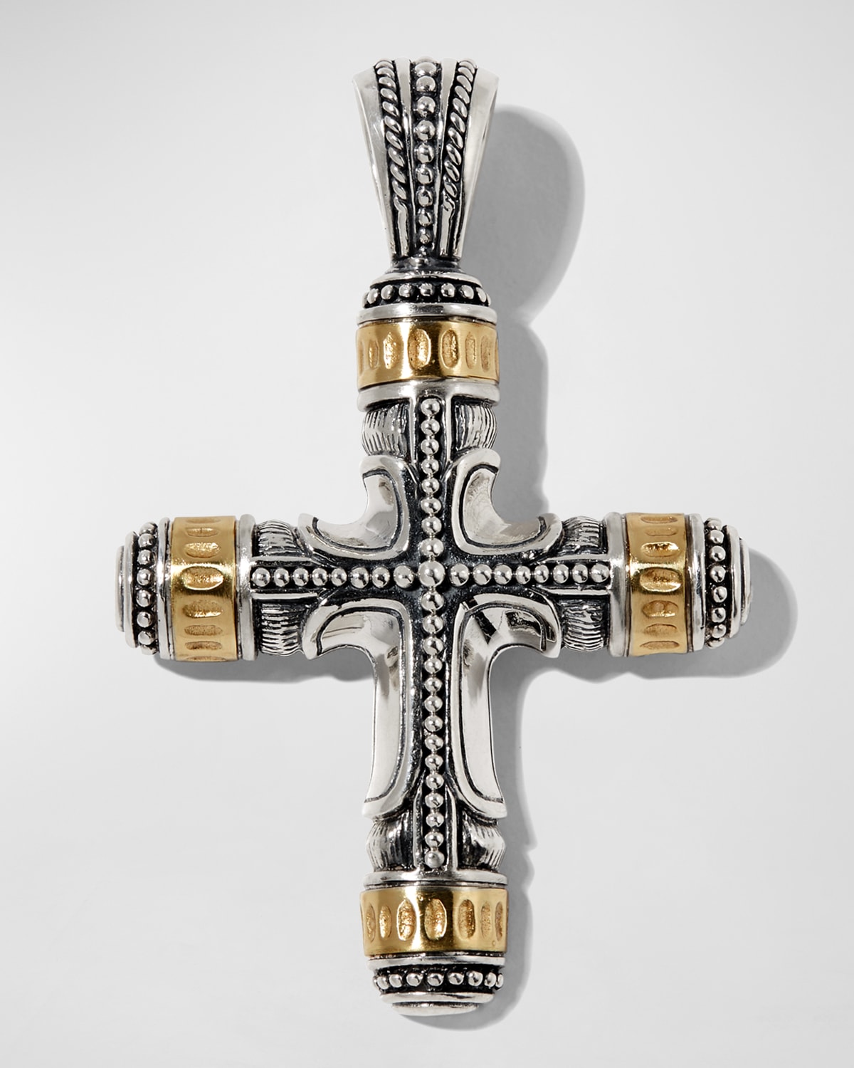 Men's Phidias Sterling Silver and Bronze Cross Pendant