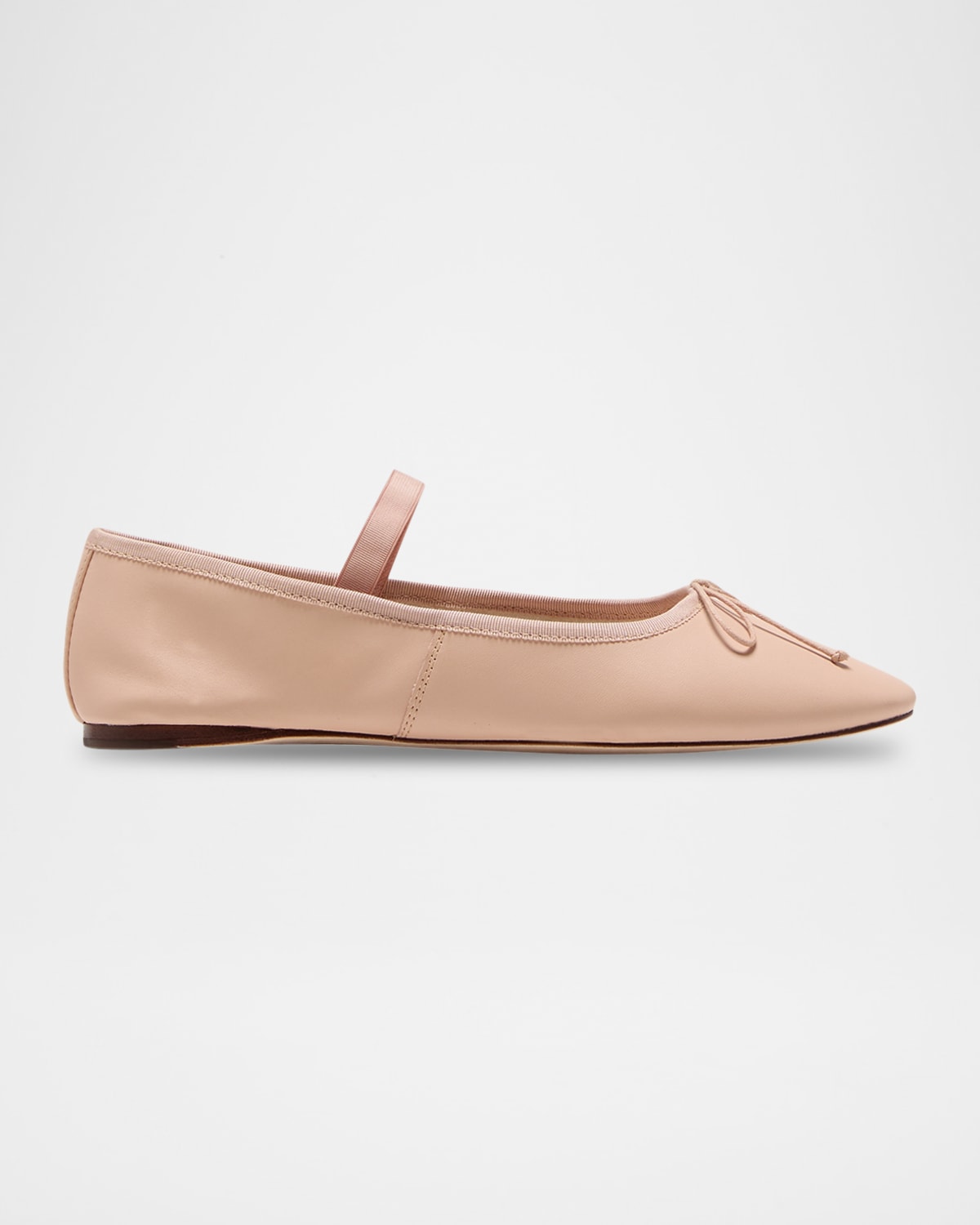 Loeffler Randall Leonie Lambskin Bow Ballerina Flats In Pink