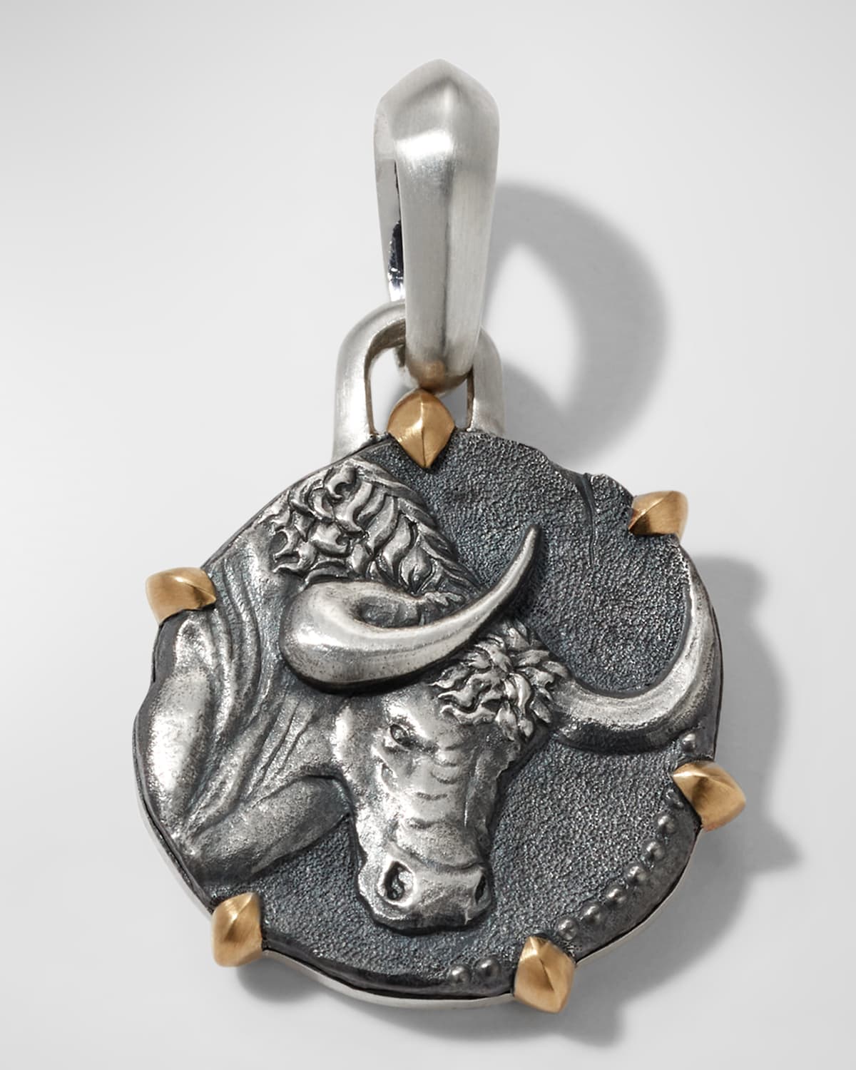 David Yurman Men's 17mm Zodiac Amulet Enhancer in Silver & Gold