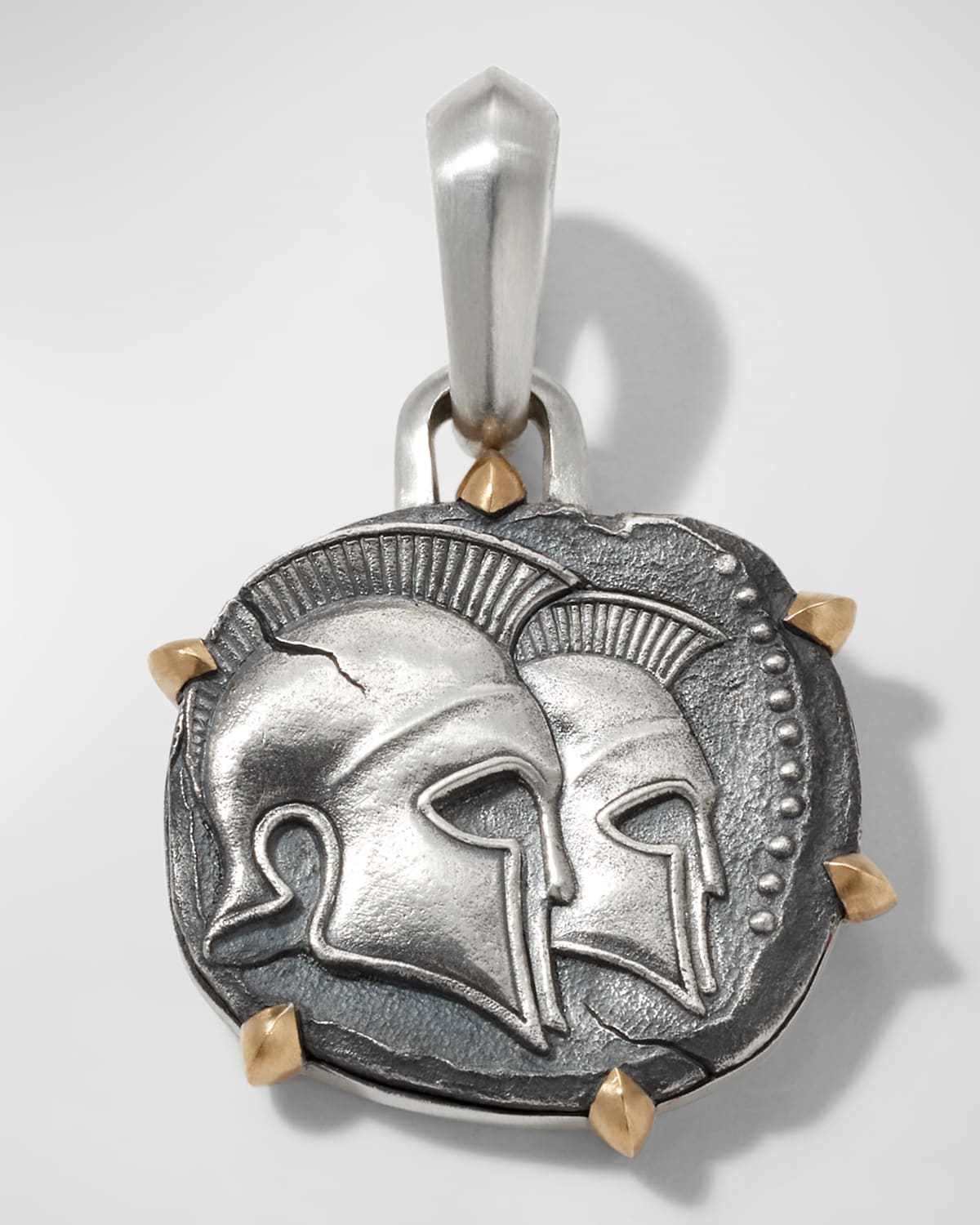 Men's Zodiac Pendant in Silver with 18K Gold, 33mm