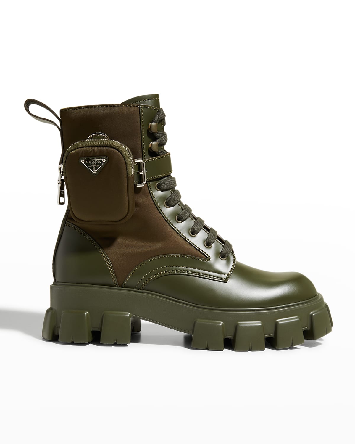 Men's Re-Nylon & Leather Zip Pocket Combat Boots
