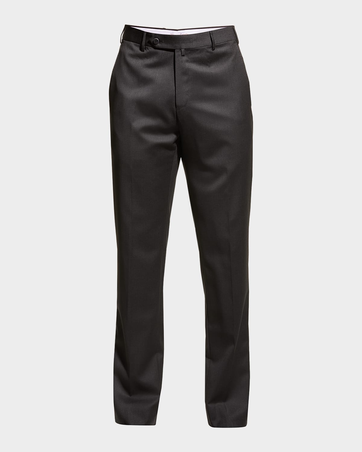 Zanella Men's Parker New Basic Wool Trousers In Dark Grey