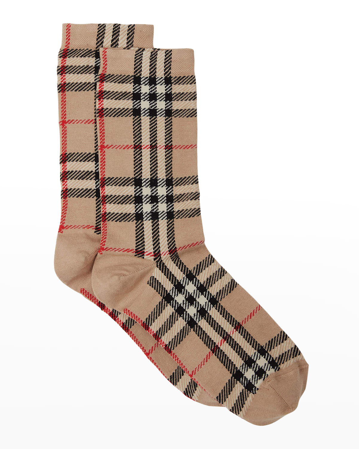 Shop Burberry Vintage Check Ankle Socks In Archive Beige