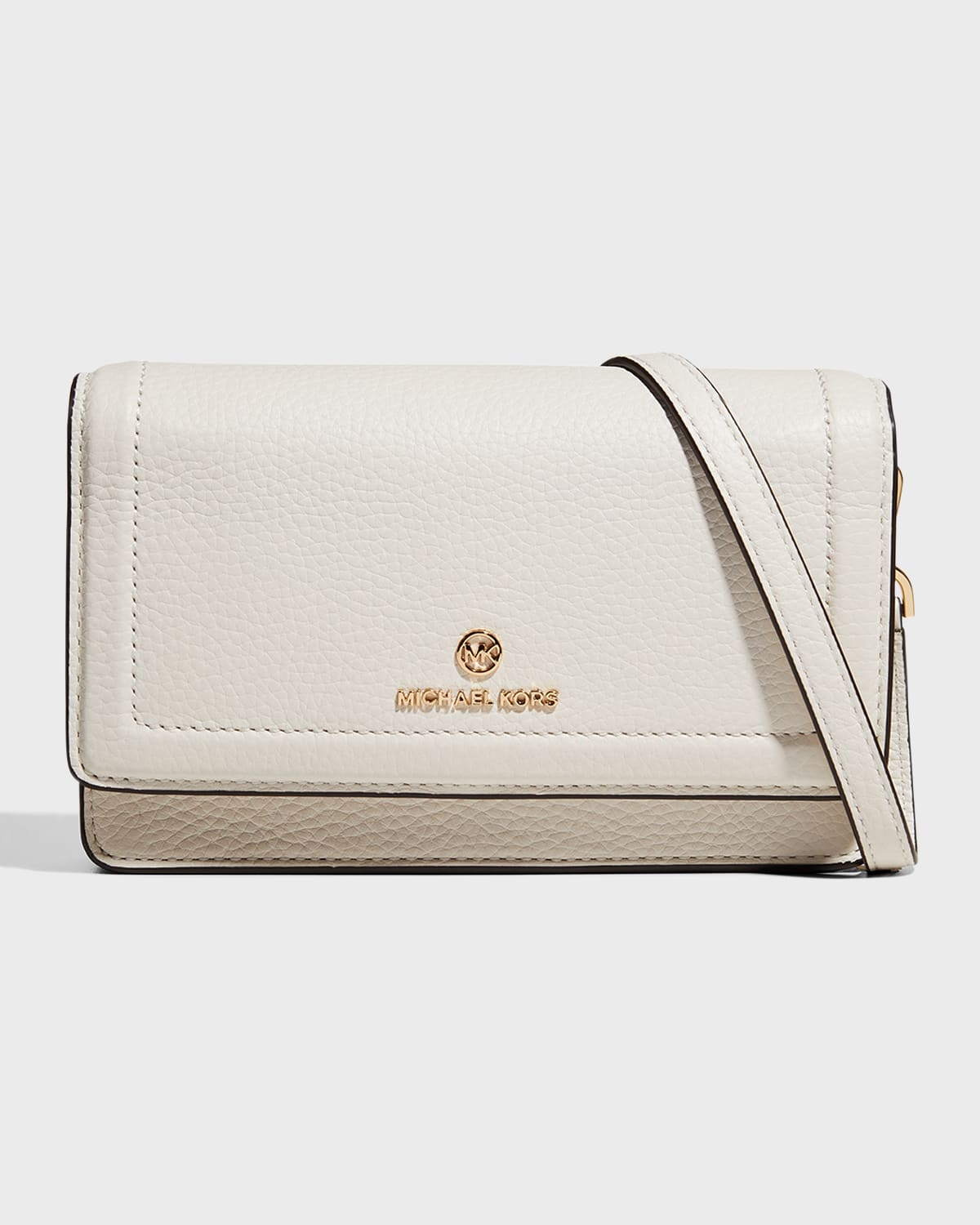 Michael Michael Kors Jet Set Calfskin Crossbody Bag In Optic White