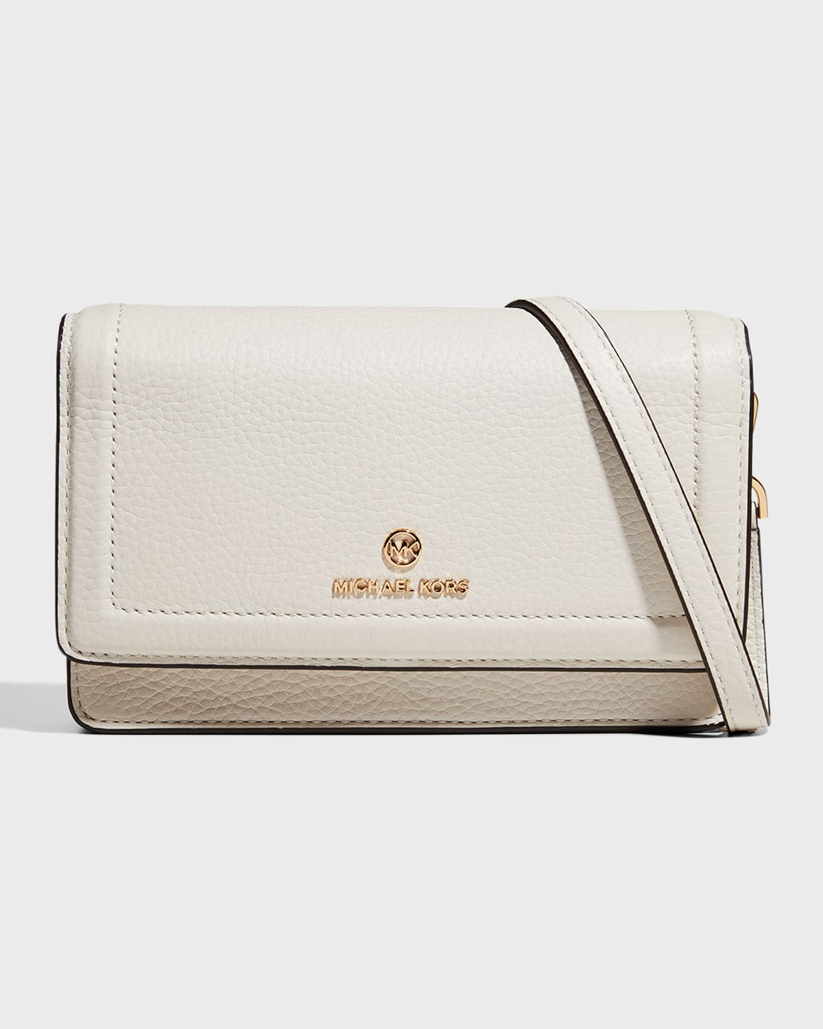 Michael Michael Kors Jet Set Calfskin Crossbody Bag In Optic White