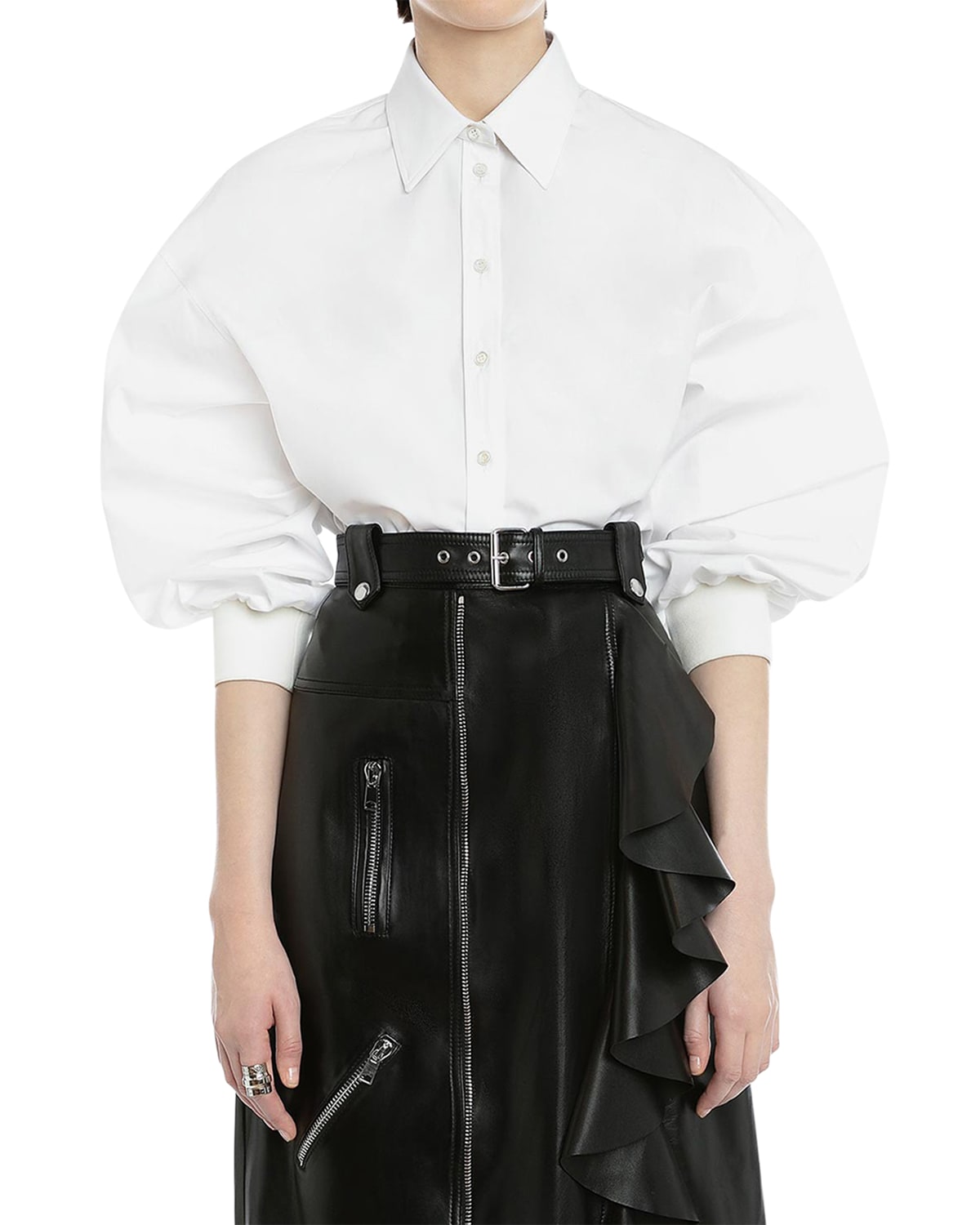 Alexander McQueen Cocoon-Sleeve Cotton Shirt