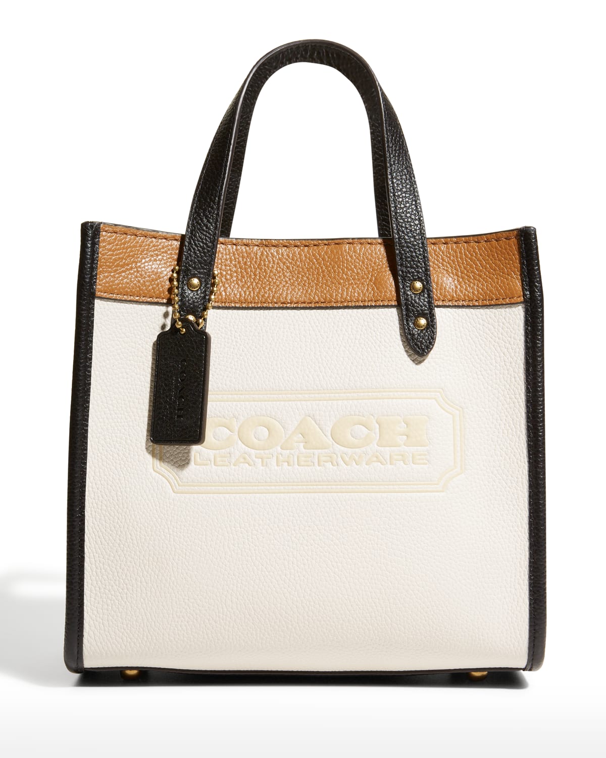 Field 22 Colorblock Leather Logo Badge Tote Bag