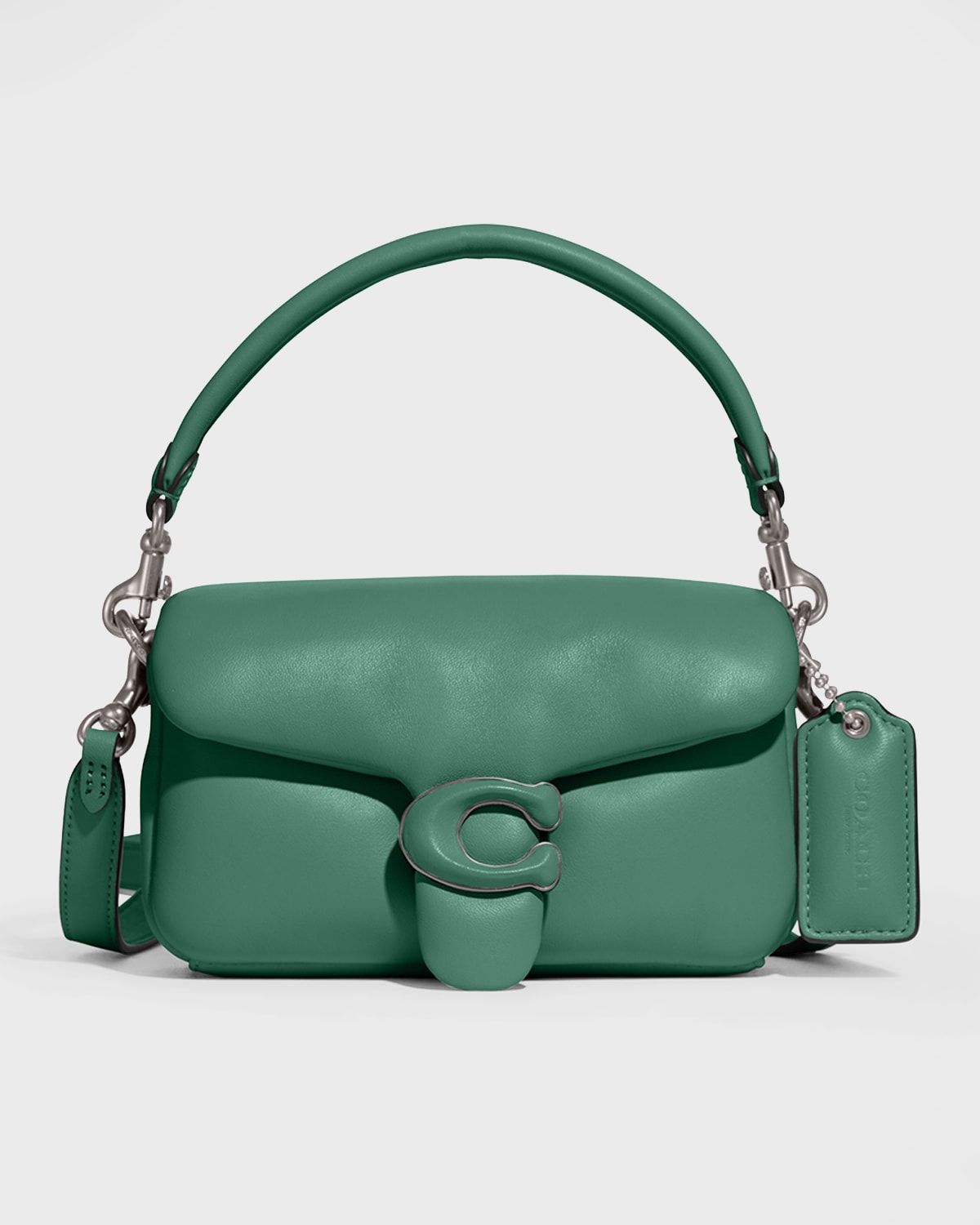 Coach Tabby 18 Pillow Leather Shoulder Bag In Lhbright Green