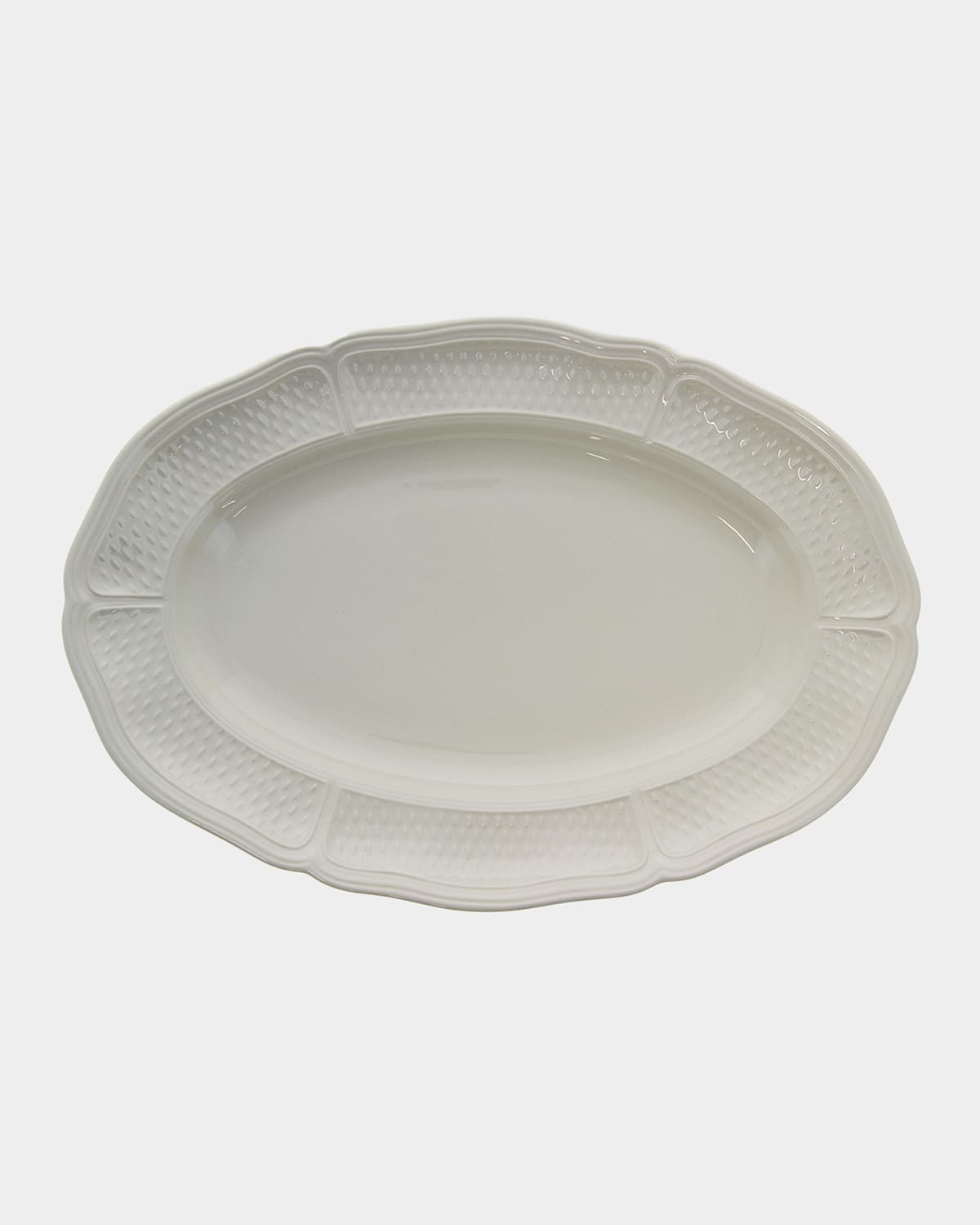 Gien Pont Aux Choux White Oval Platter In White