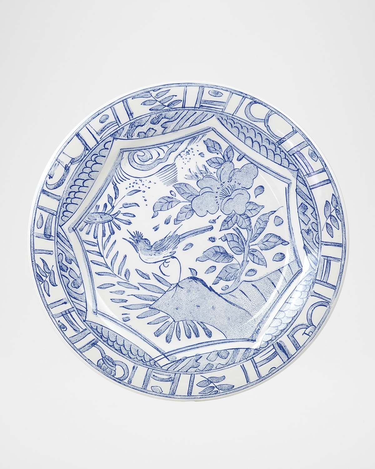 Gien Oiseau Blue & White Dessert Plate In Blue/white