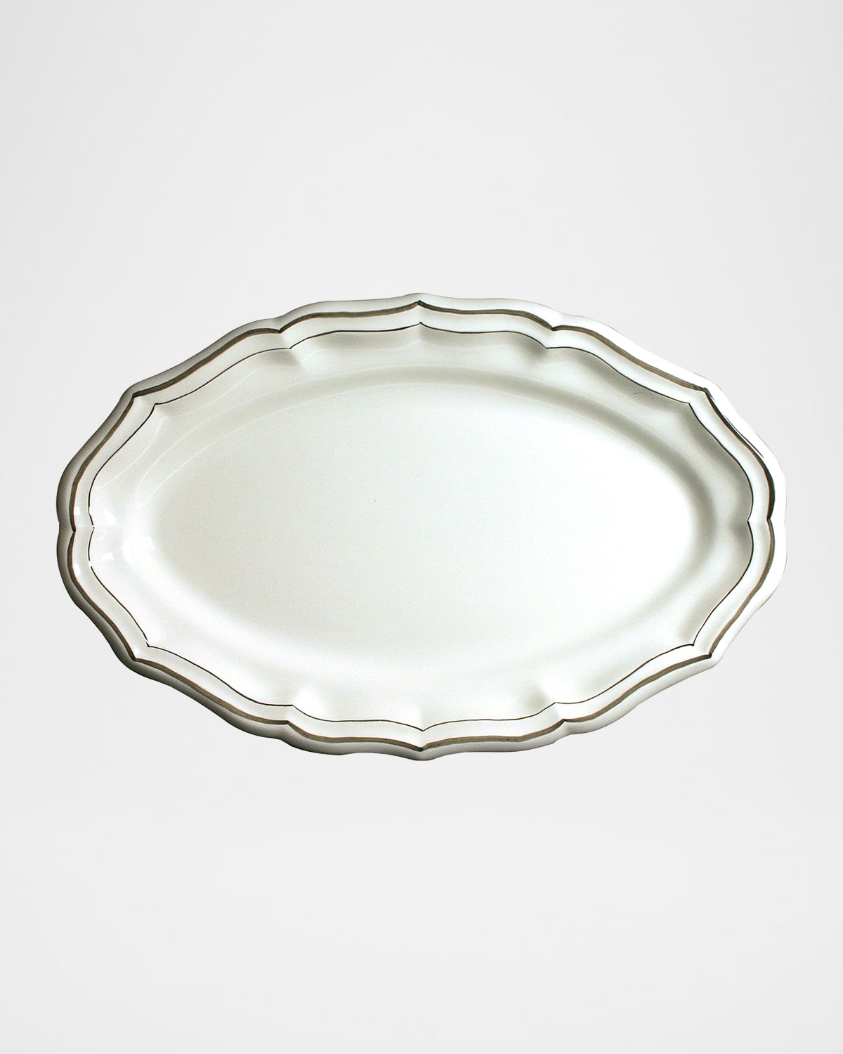 Gien Filet Oval Platter In White