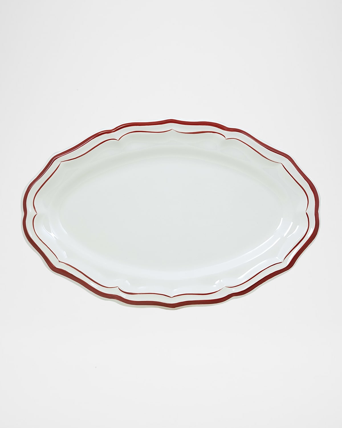 Gien Filet Oval Platter In Red